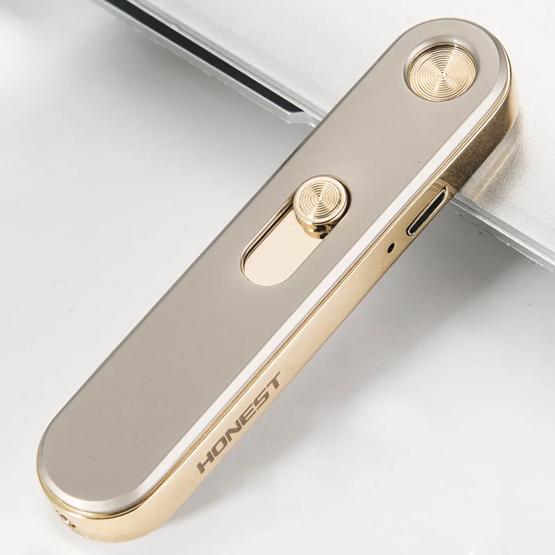 Новейшая USB дуговая Зажигалка металлическая ветрозащитная перезаряжаемая Зажигалка беспламенная электрическая многоцветная красиво упакованная коробка - Цвет: 4