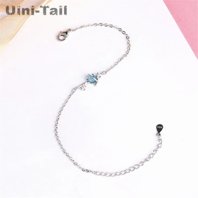 Uini Tail новинка хит 925 пробы серебряный мечта Вселенная planet key браслет синие