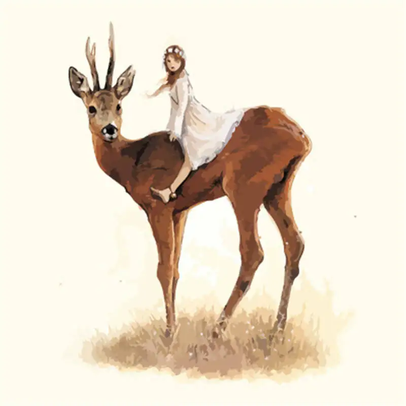 Print Canvas Painting elk animal frameless Oil painting on Wall Art Bedroom Living Room Home Decoration | Дом и сад