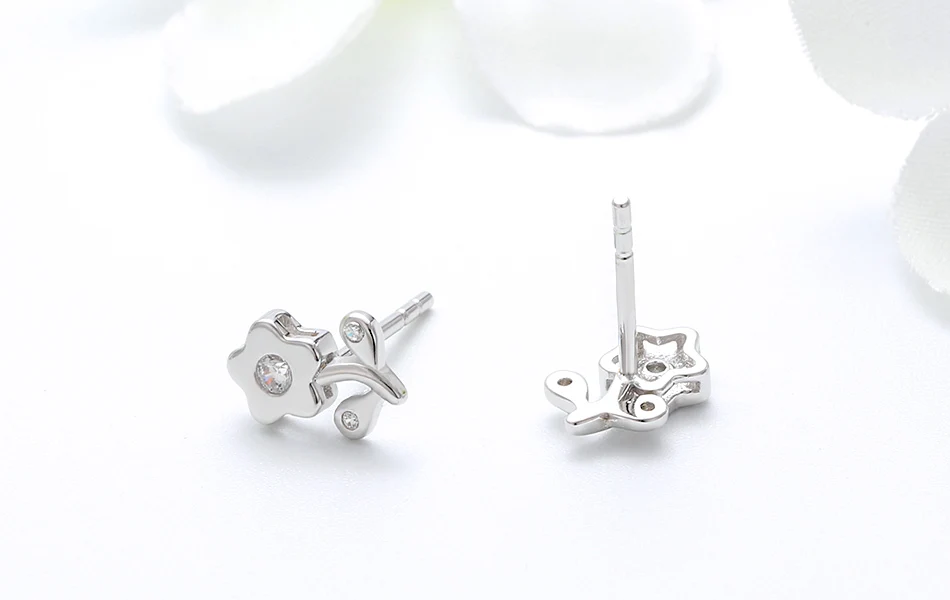 ORSA JEWELS женские серьги в форме цветка 925 пробы серебро AAA CZ романтические серьги для девушек женские вечерние ювелирные изделия подарок SE110