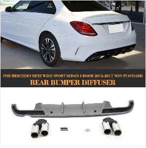 C Класс углеродного волокна передний бампер спойлер для Mercedes Benz W205 Sport Sedan 4 двери C205 пара трансформер 15-17 C43 AMG