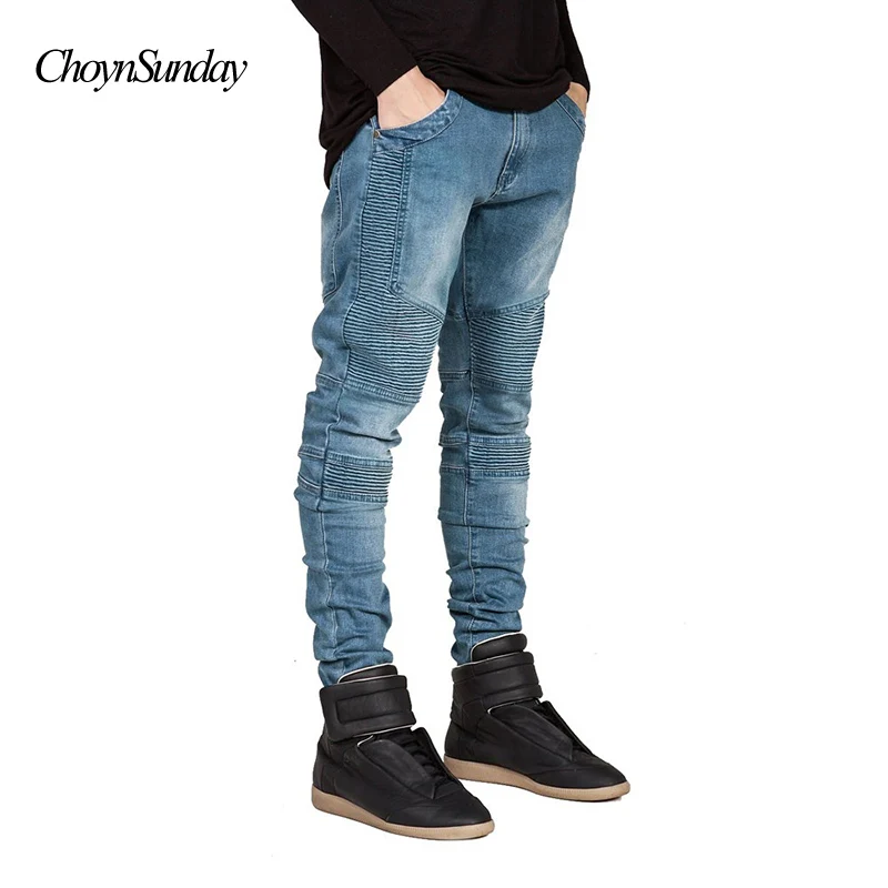 Мужские и женские джинсы ChoynSunday новинка 2018 модные homens de Pista Fino Motociclista Piloto Moda Hiphop