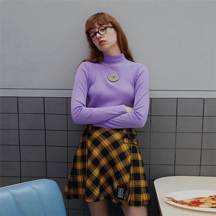 Свитер с высоким воротом женская одежда в стиле Харадзюку пастельный Bts