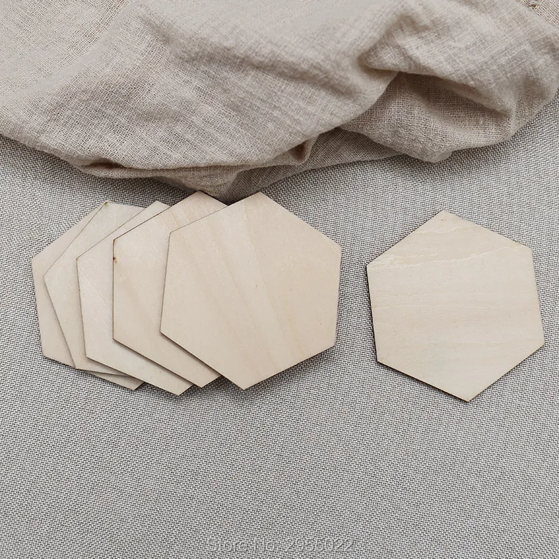

Wooden Laser Cut Unfinished DIY hexagon tags,Party DIY tags,party decor
