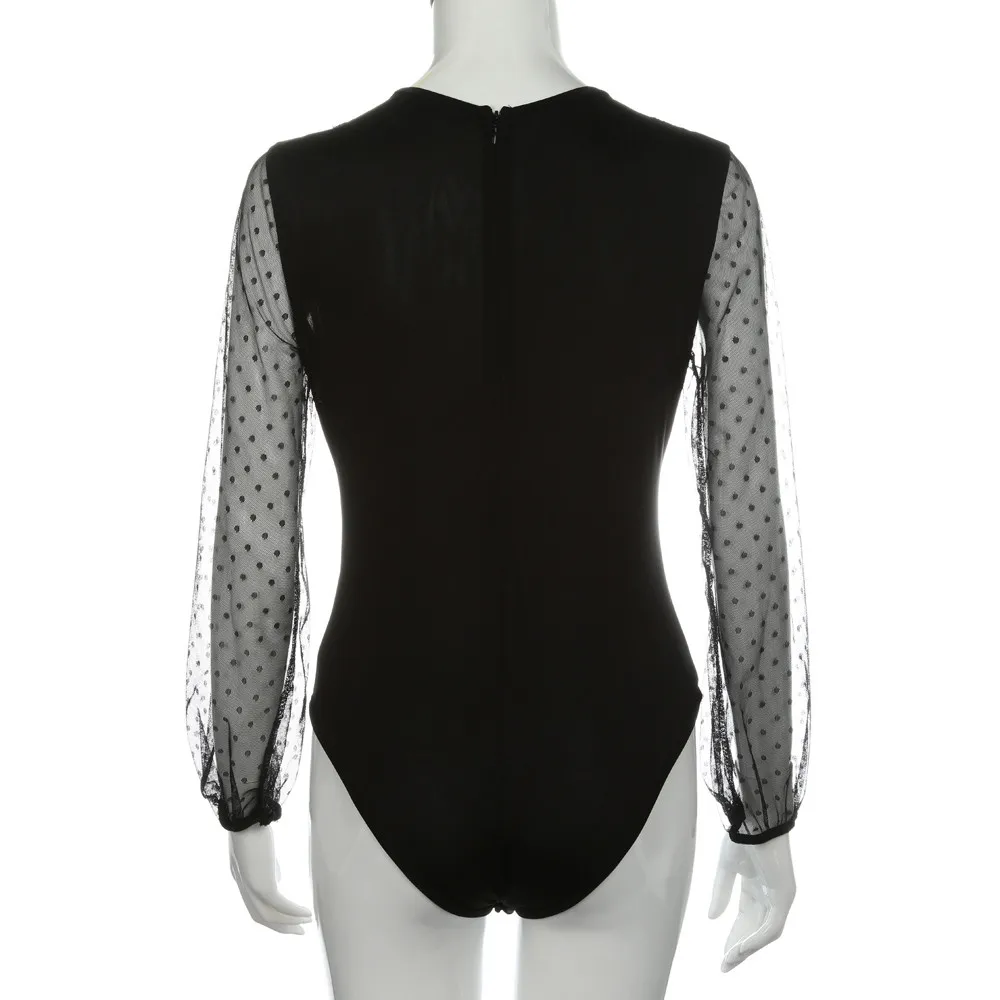 Лидер продаж женские летние сексуальные кружевные лоскутные боди с длинными