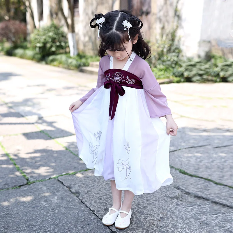 

Hanfu Chinese Dress Girls Child Traditional Chinese Clothing National Costume Kids Costumes Princess Dresses Hanfu New DQS1919