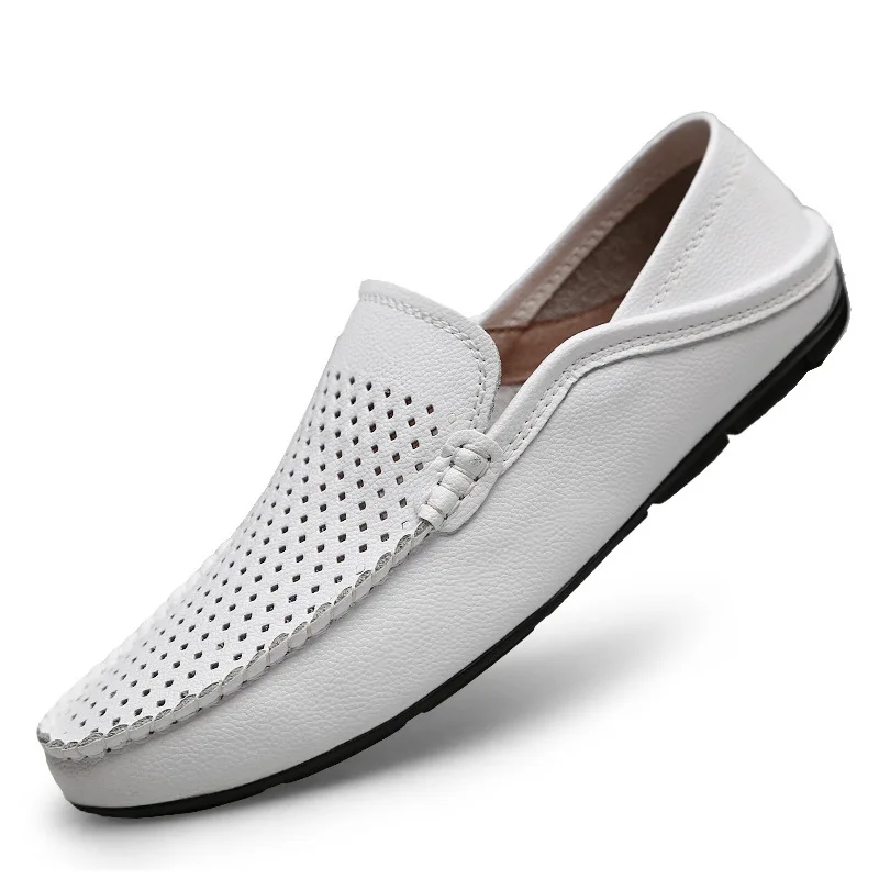 QFFAZ Men Casual Shoes Fashion Men Shoes Leather Men Loafers Moccasins Slip On Men's Flats Loafers Male Shoes