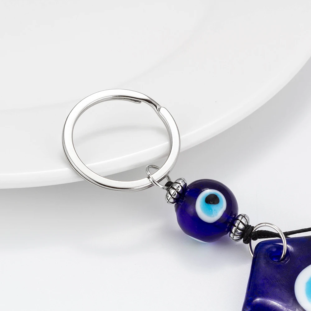 С клипсами Дурной глаз 1 шт. Синий брелок для ключей в форме глаза браслеты с