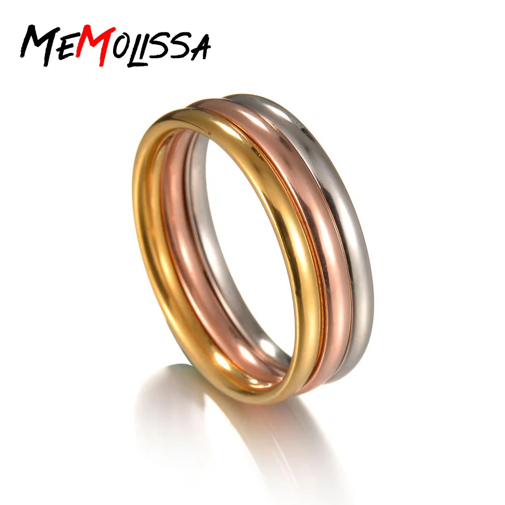 MeMolissa новые продукты 3 шт./компл. из нержавеющей стали трехцветные кольца набор