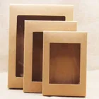 Белая складная бумажная коробка разных размеров, ПВХ коробка для крафт-бумаги, черная коробка для конфет для рукоделия, свадьбы, Подарочная коробка для окон, 10 штук