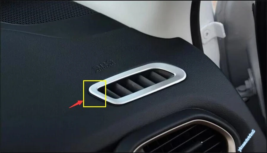 Lapetus Кондиционер AC Outlet Vent Cover Trim 2 шт. подходит для Jeep Renegade 2015 2016 2017 2018 2019 2020 ABS авто