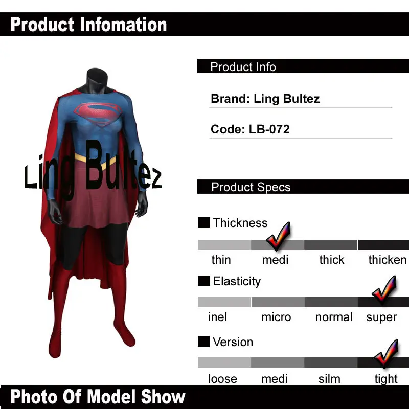 Костюм супер девушки из спандекса с накидкой оттенок|super girl costume|super girlspandex suit |