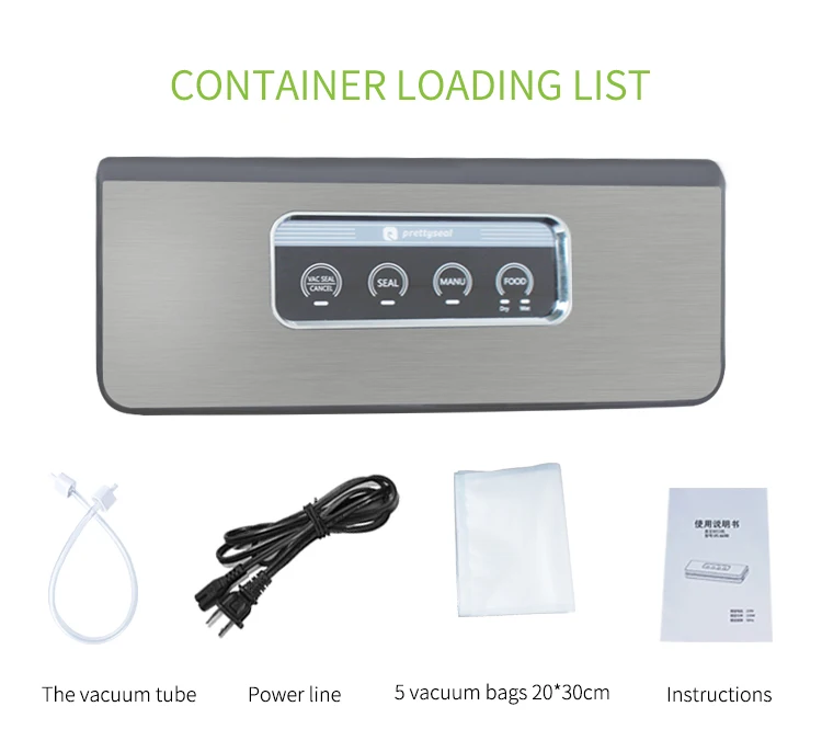 PRETTYSEAL 220 V-240 V бытовой пищевой вакуумный упаковщик упаковочная машина пленка упаковщик вакуумный упаковщик в том числе 5 шт пакетов