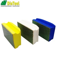 diatool 3pcs electroplated diamond hand polishing pad 90x55mm hard foam backed grinding block 400600800
