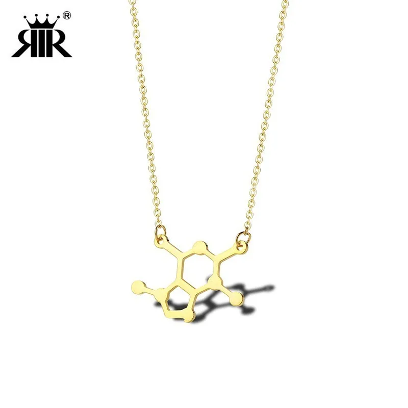 Модные ожерелья RIR в виде молекул цепочка с геометрическим кулоном из серотонина