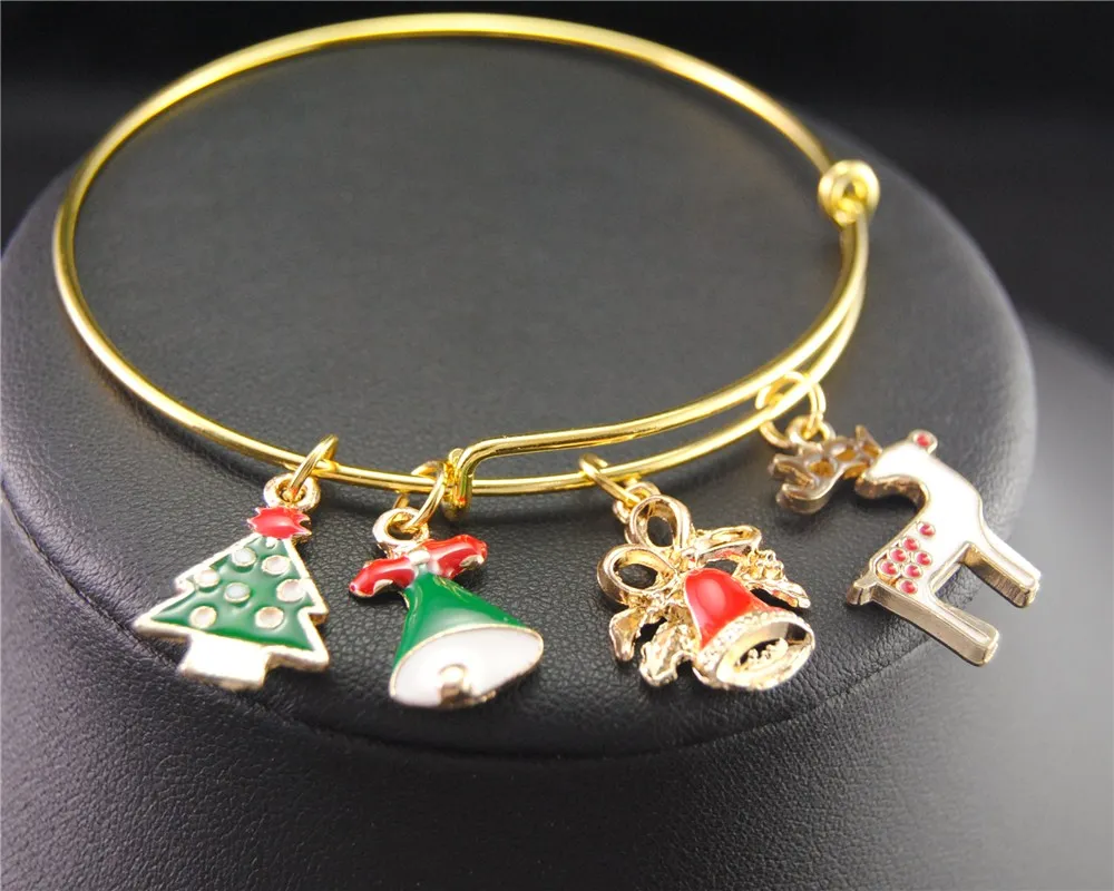 Золотой Эмаль Рождество Шарм Рождественский ассортимент расширяемый