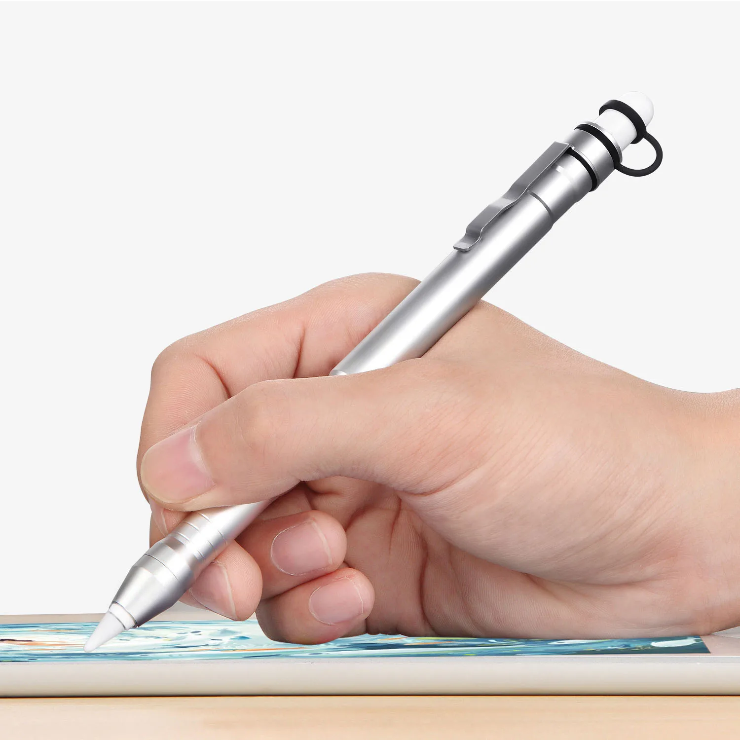 Трехступенчатый съемный защитный чехол из алюминиевого сплава для Apple Pencil Ipencil