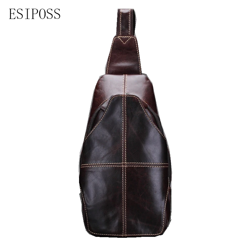 Мужская нагрудная сумка из натуральной кожи с одним плечевым ремнем | Багаж и