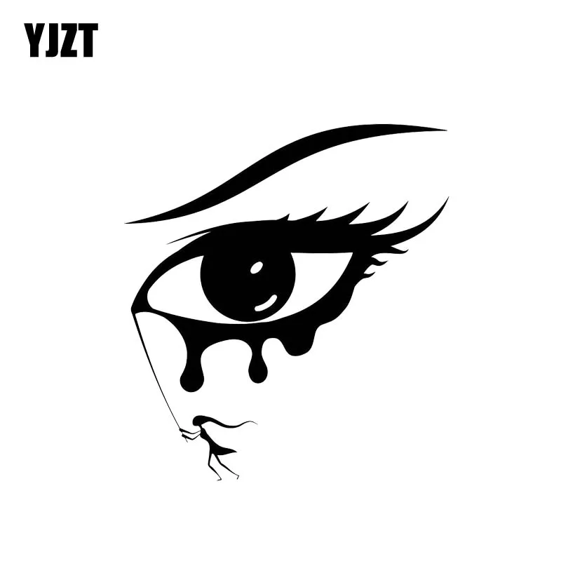 

YJZT 11,2*12,4 см воображение девушки весело провести время с глазами автомобильные стикеры черный/серебристый виниловые автомобильные наклейки...