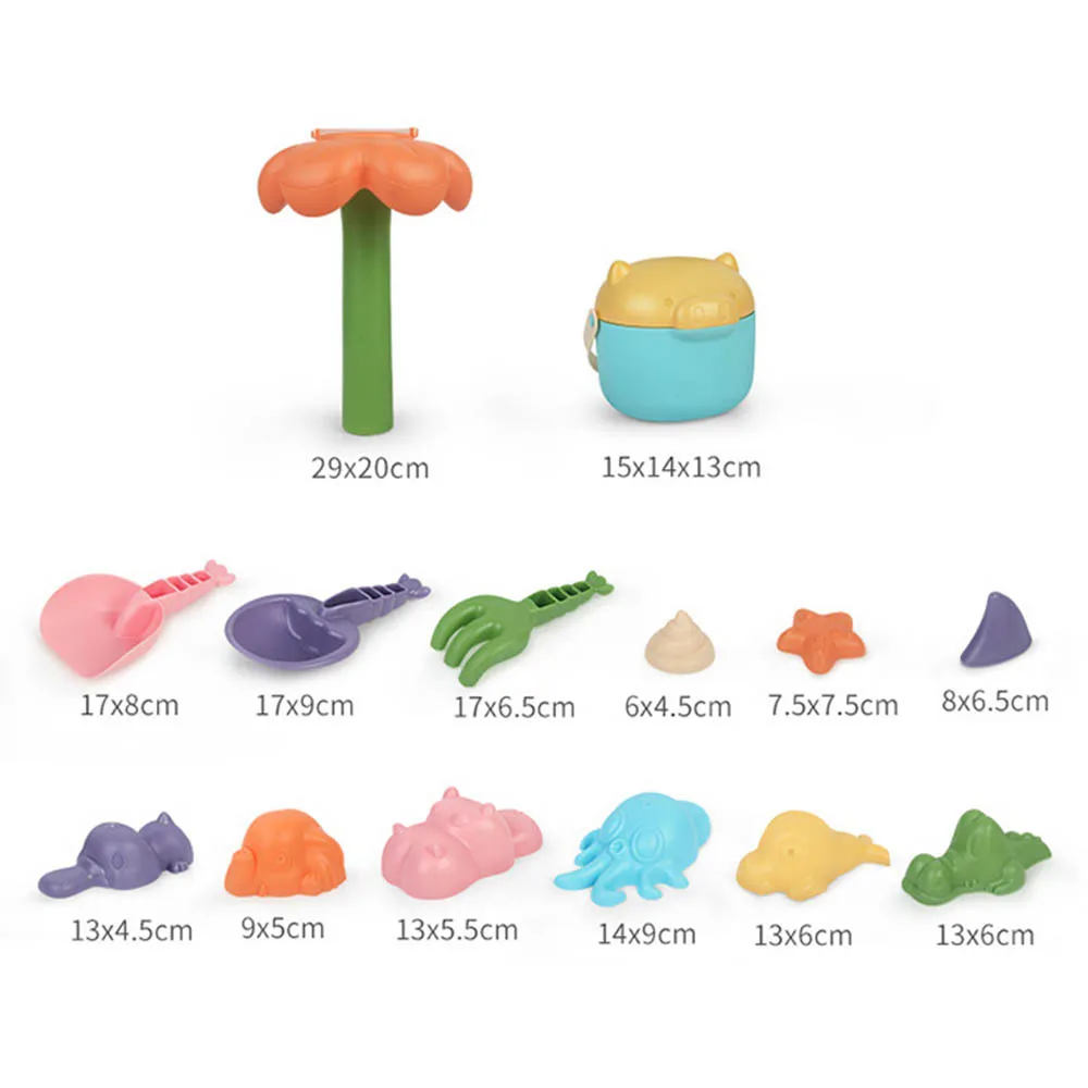 Детские пляжные игрушки 16 шт./компл. портативные песочные набор глиняная форма