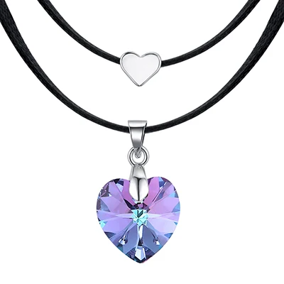 BAFFIN сердце кристалл от Swarovski модные ожерелья-Чокеры ожерелья для женщин двойной веревочной цепи массивные ожерелья Свадебные ювелирные изделия - Окраска металла: Crystal VL