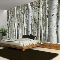custom modern natural landscape birch forest photo wallpaper restaurant living room sofa backdrop mural wall paper for walls 3d