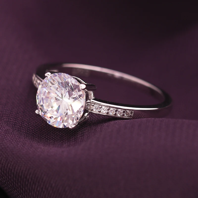 Silverwill Стерлинговое Серебро 925 1.75ct сияющее обручальное кольцо роскошное обручальное кольцо 2 шт набор кольца из розового золота набор