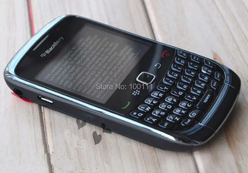 Оригинальный Blackberry Curve 9300 телефон с QWERTY клавиатурой 2MP камера Черный Бесплатная