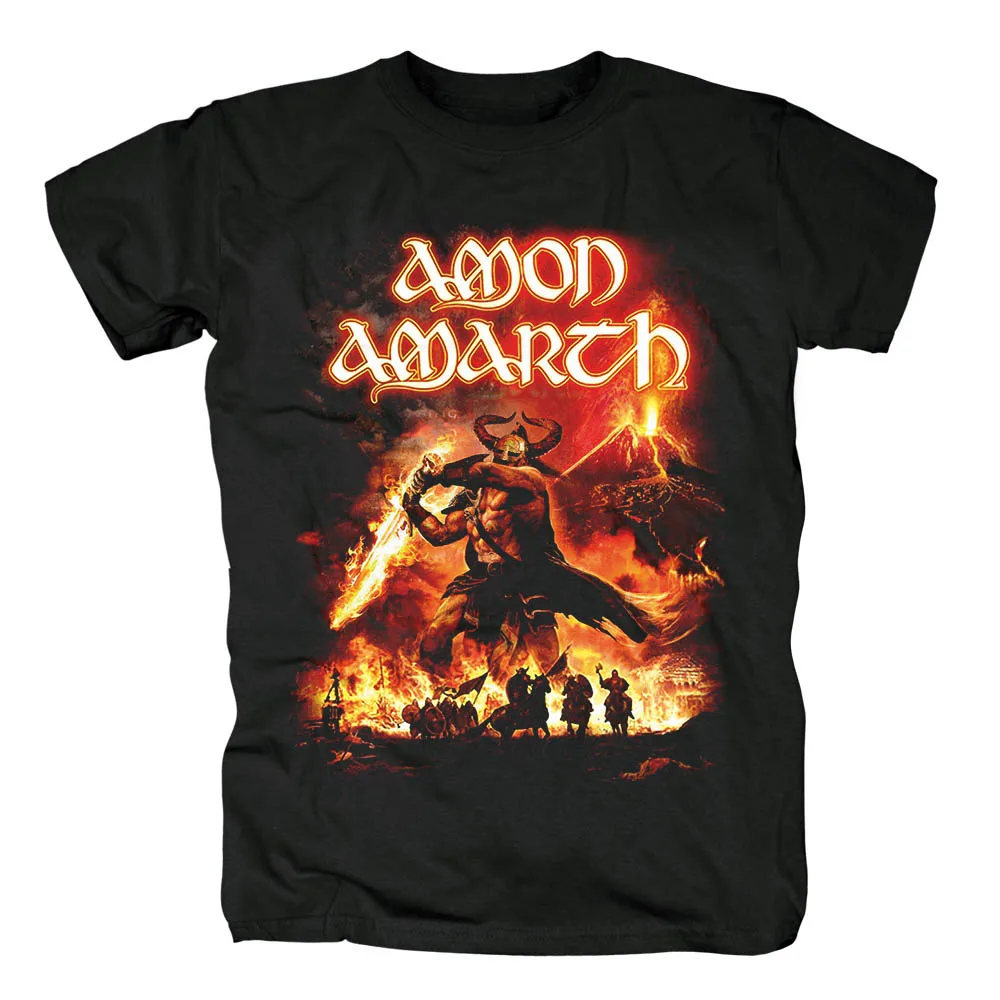 Кровоhoof Amon Amarth тяжелый металл Мужская черная футболка|Мужские футболки| |