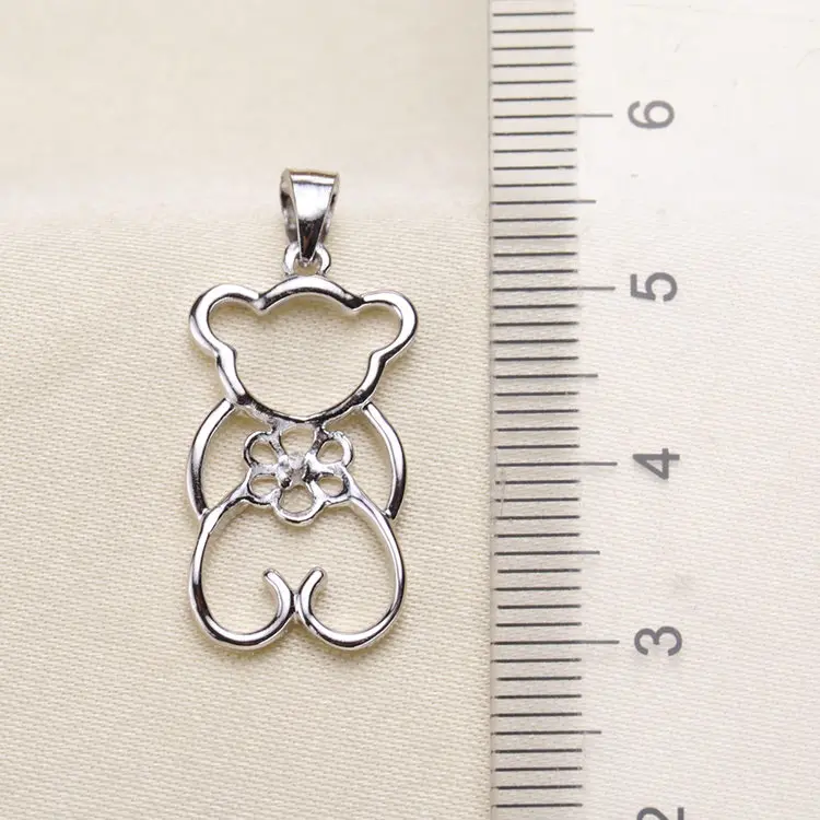 

Wholesale Price Pearl Bear Pendant S925 Sterling Silver Lovely Animal Charm Jewelry Gift For Girl