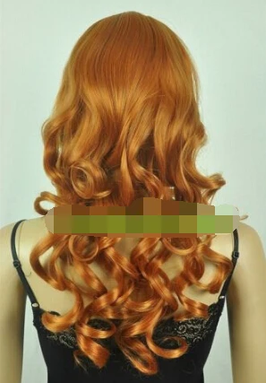 Косплей длинная тёмный оранжевый вьющийся тепла парик USPS в сша j1727|wig cosplay|wig dyeswigs