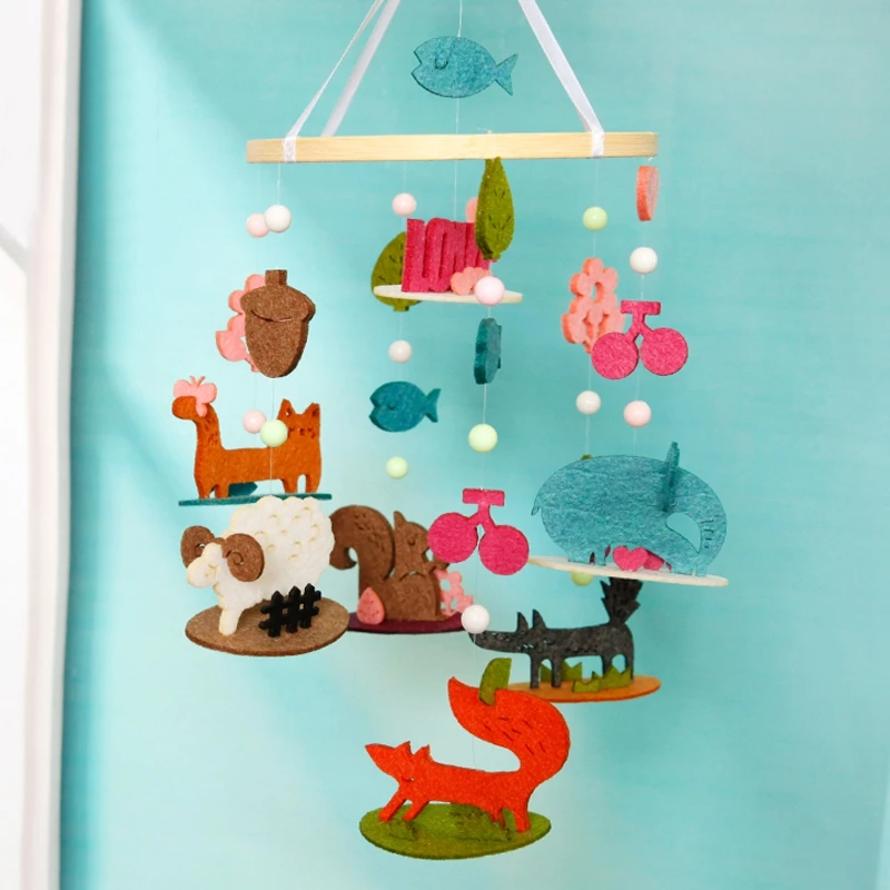 DIY милый лес животные парк ветряные колокольчики детская кровать украшения