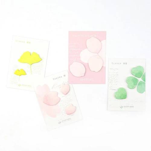 

1PC Flower design memo pad Cute leaf sticky notes Office memos School stationery bookmark kids supplies (tt-2864)