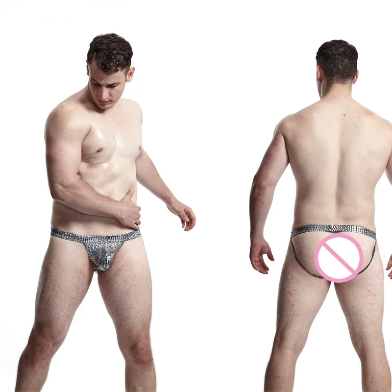 Мужское нижнее белье Jocks сексуальные стринги из змеиной кожи мужские