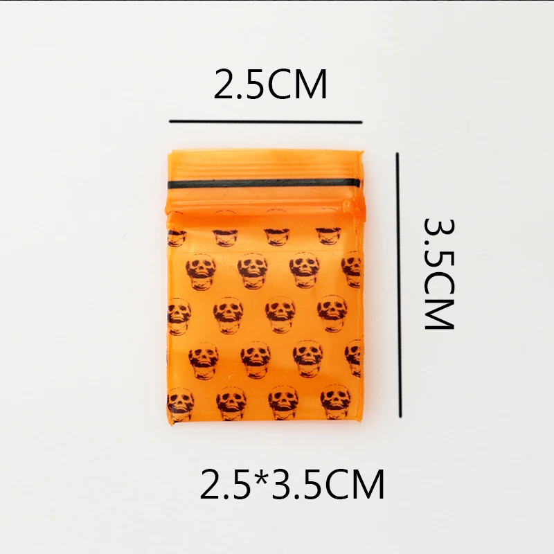 100 шт./лот 2 5x3 5 см/0 98 дюйма x 1 38 апельсиновый череп маленькие пакеты для ювелирных