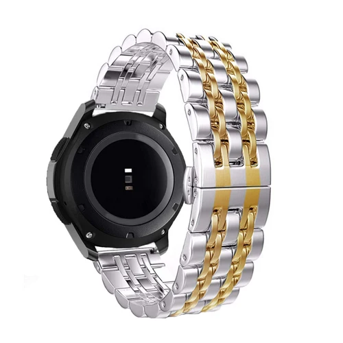 silver-gold 22 мм huawei watch gt ремешок для samsung galaxy watch 46 мм gear S3 Frontier amazfit GTR 47 мм/pace/stratos ремешок металлический браслет - Цвет ремешка: silver-gold