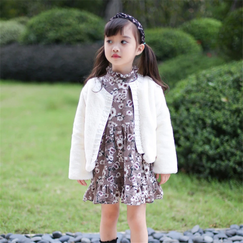 Детское зимнее 2018 пальто для девочек детский кожаный свитер с мехом Осеннее