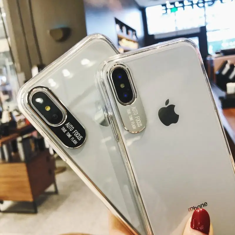 Ультратонкий металлический Прозрачный чехол для защиты камеры iPhone XS Max XR X 6 6s 7 8 Plus