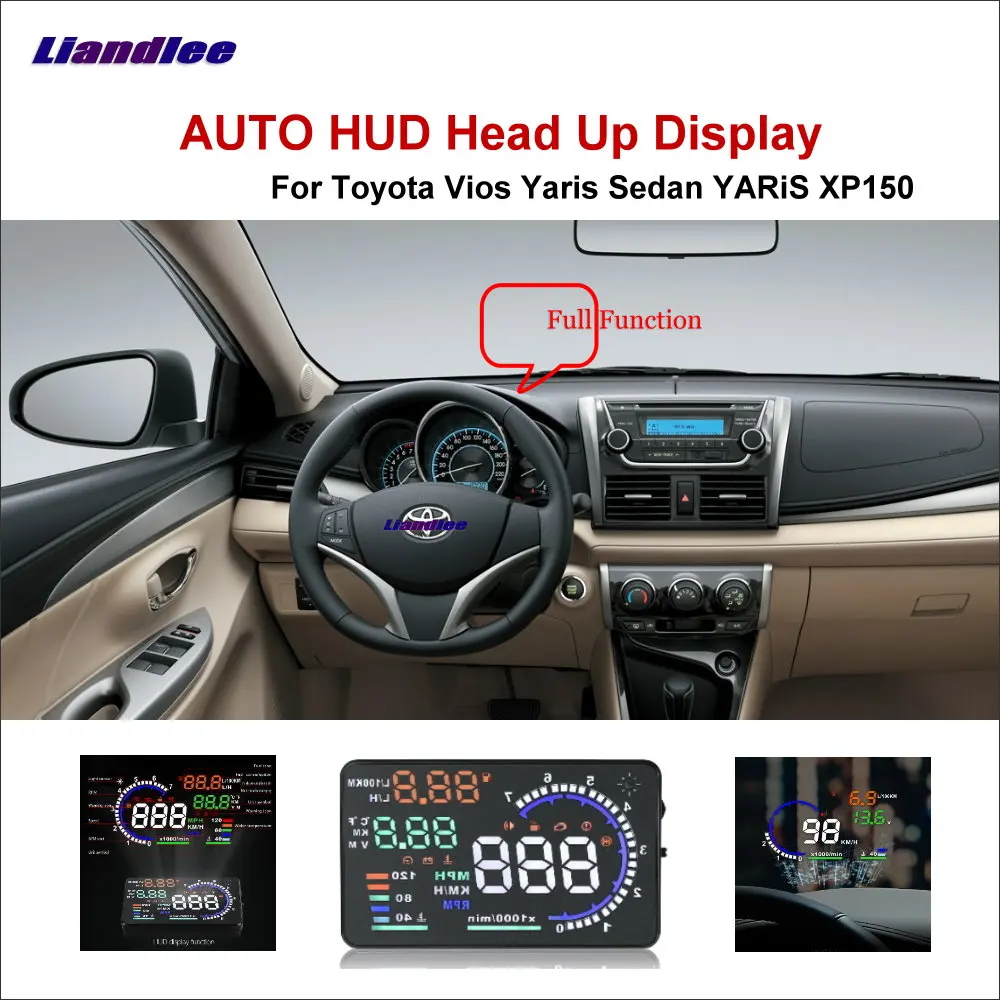 Автомобильный проектор на лобовое стекло Liandlee HUD для Toyota Vios Yaris Sedan Prius XP150 2013 2018