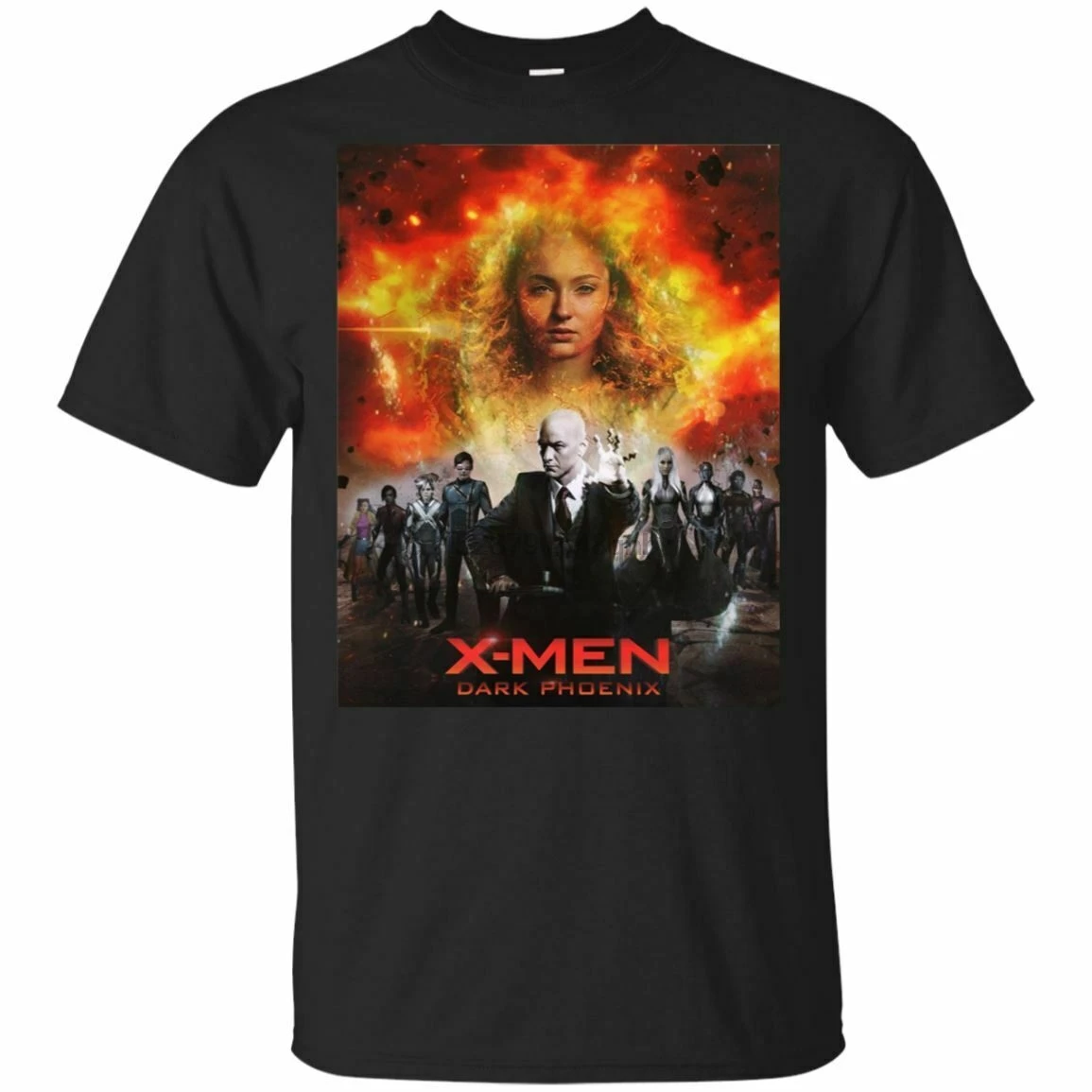 Мужская и женская футболка X-men серая с постером темно-синего цвета S-5XL Уличная