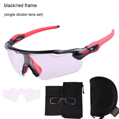black red SAENSHING фотохромный велосипед очки дорожные велосипедные очки мужские спортивные солнцезащитные очки женские шоссейные велосипедные очки - Цвет: black red