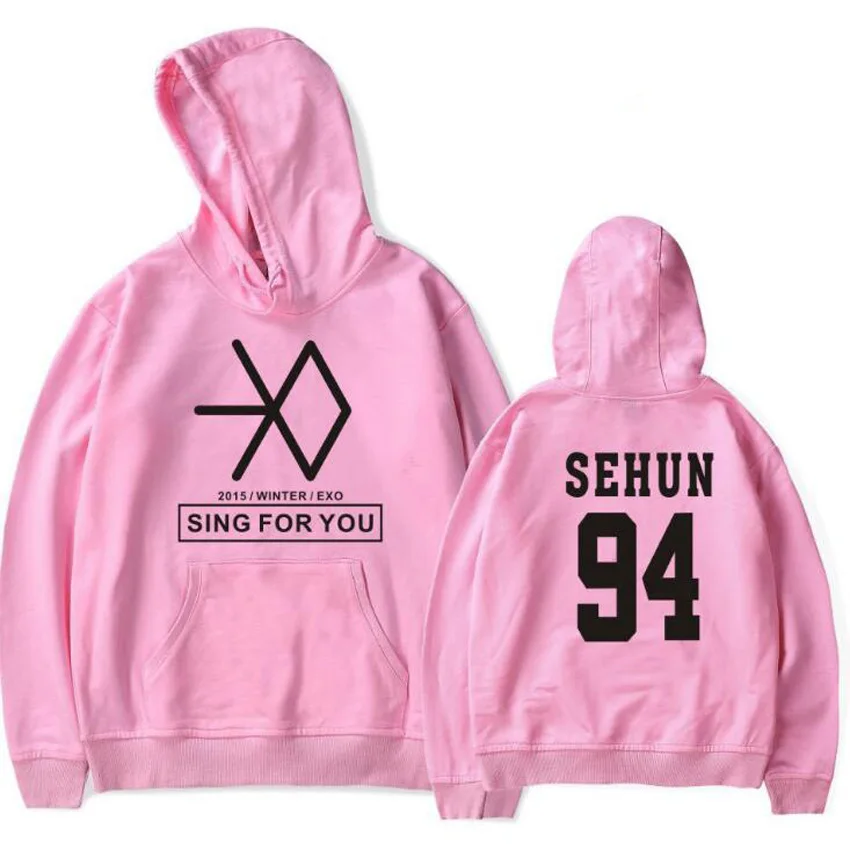 Корейский KPOP EXO SING для вас альбом Kar Sehun Xiumin Baekhyun Tao Chanyeol с длинным рукавом Розовая