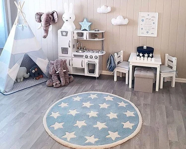 Круглый детский игровой коврик Tapete Infantil, детский игровой коврик, ковер для новорожденных, скандинавский декор для детской комнаты, детские игровые коврики