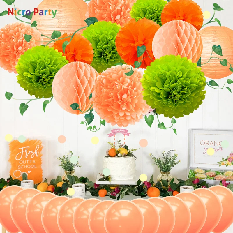 

Nicro 30 pcs/set Orange Green Summer Spring Wedding Birthday Baby Shower Home New Party Decor Decoration DIY #Set102