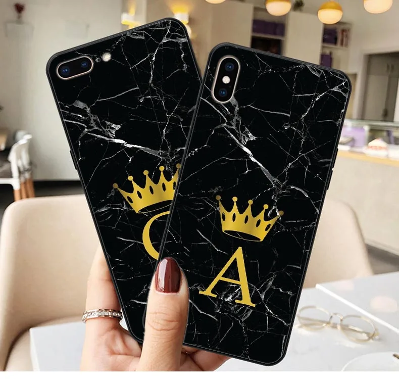 Изготовленный на заказ Чехол для iPhone X SE 5 5S 6 6s 7 8 Plus корона король королева Письмо