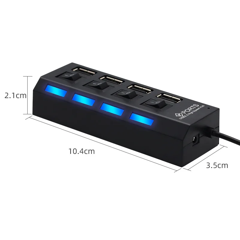 FFFAS 40 см черный USB 2 0 делитель независимый переключатель 4 Порты Интерфейс