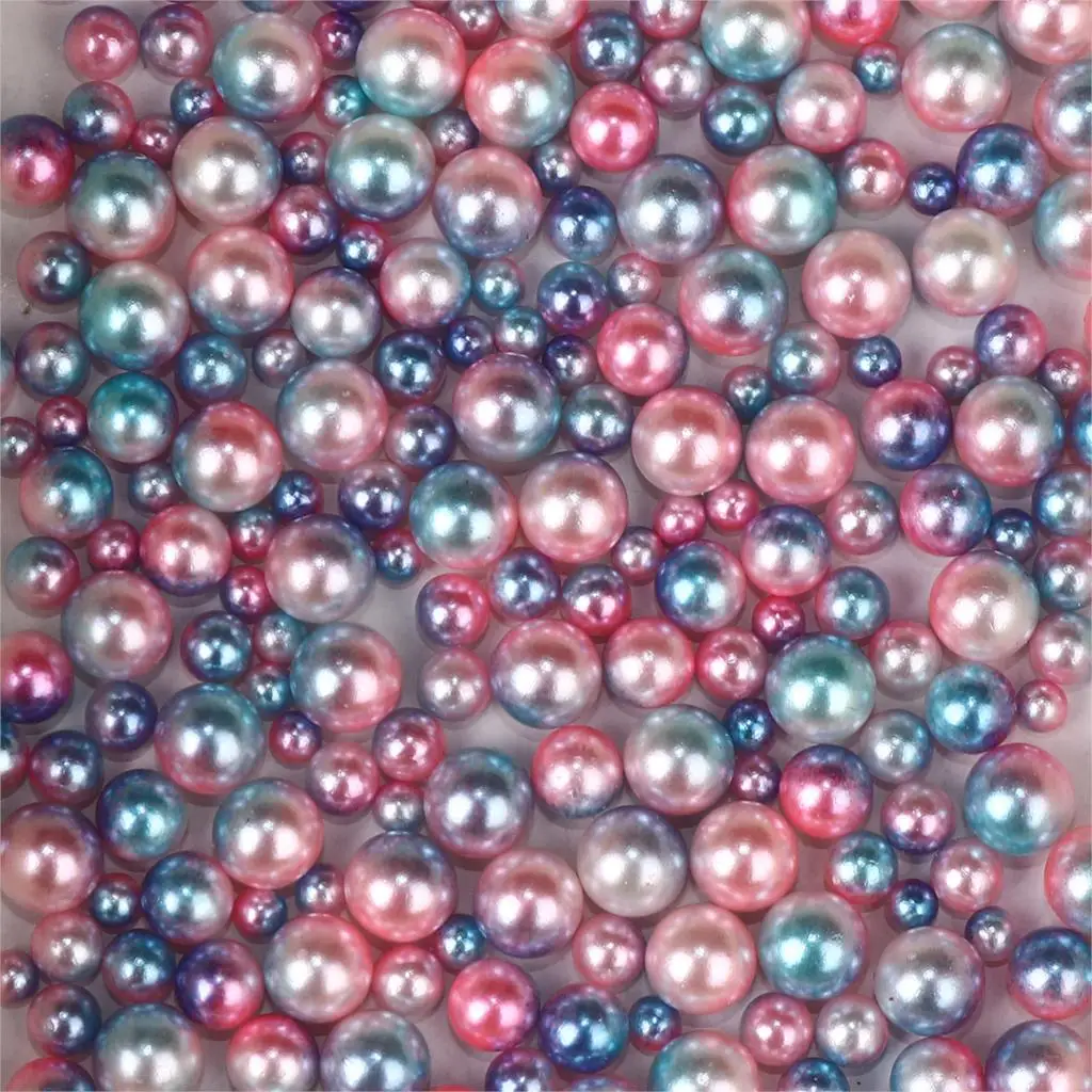 DoreenBeads ювелирных изделий DIY инструменты Изделия из смолы заполнение материалов мяч акриловые бусины, голубые и розовые шорты с искусственным жемчугом 1 коробка(300 шт./кор