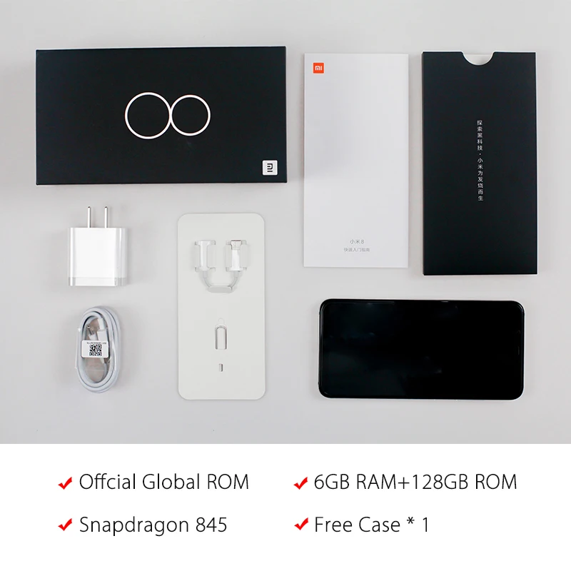 Global ROM Xiaomi Mi 8 6 ГБ 128 мобильный телефон Snapdragon 845 Octa Core 21 ''AMOLED Дисплей 12MP двойной