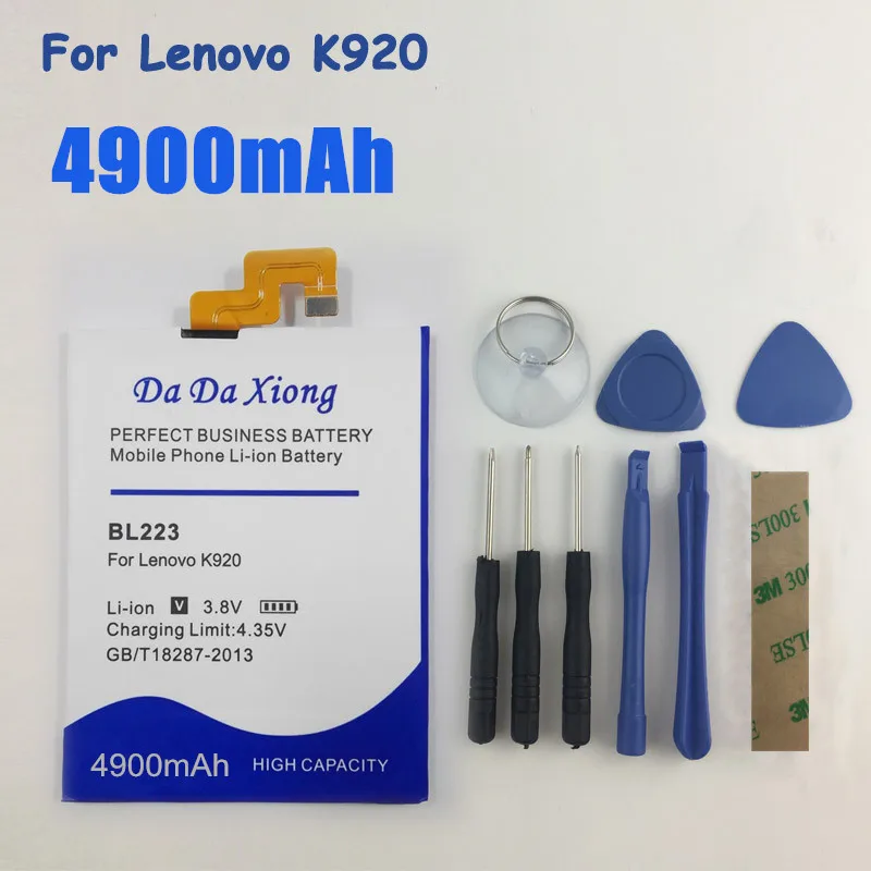 4900 мА/ч, BL223 BL-223 Батарея для lenovo Vibe Z2 Pro K920 K80 K80M K7
