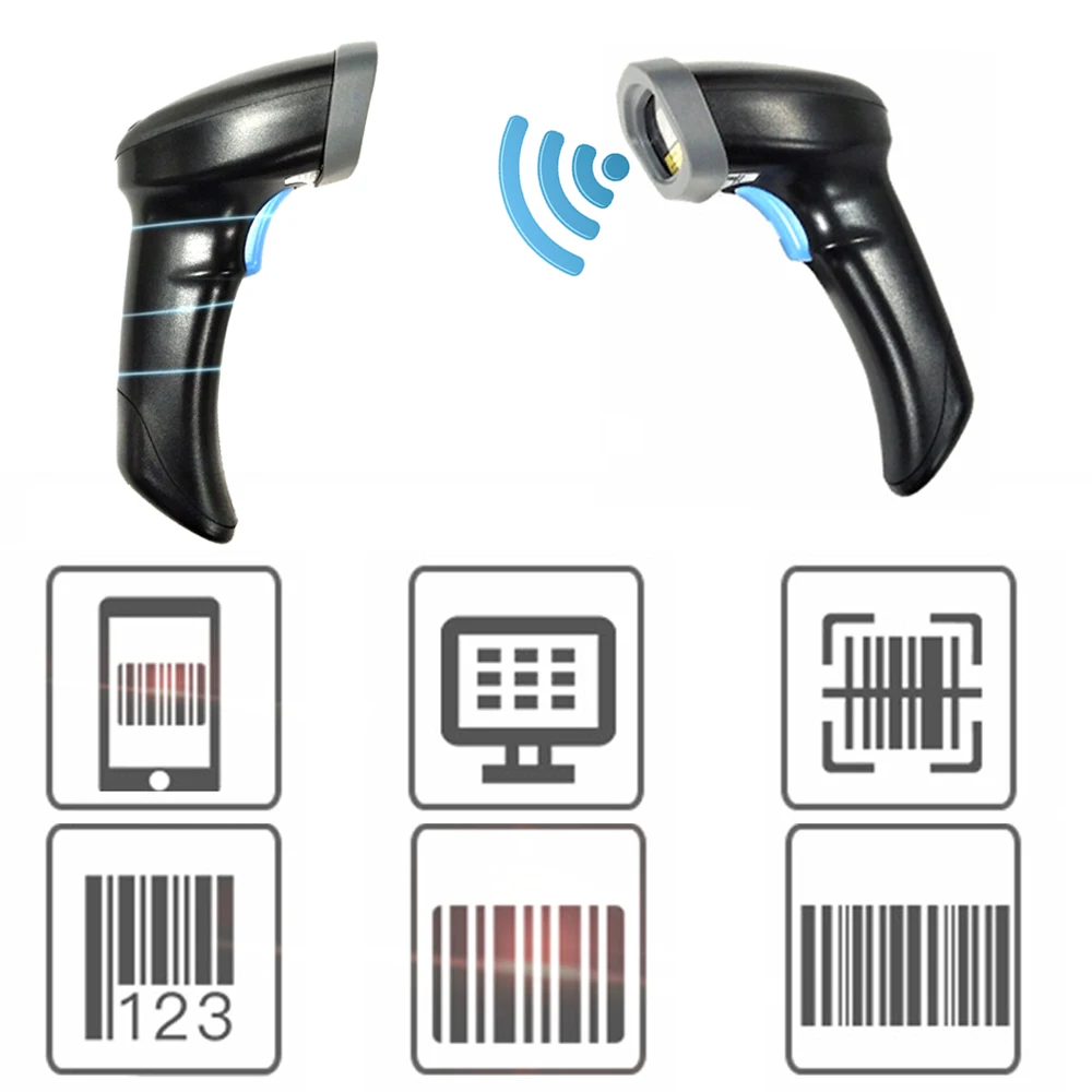 Ручной беспроводной сканер штрих-кода Bluetooth 1D/2D QR считыватель штрих-кода для IOS Android IPAD